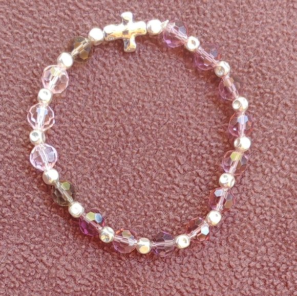 Celestial Crystal Stretchy Rosary Bracelet - Picture 2 of 2